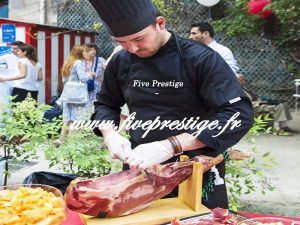 Découpe jambon traiteur : animation espagnole traiteur avec jambon de serrano